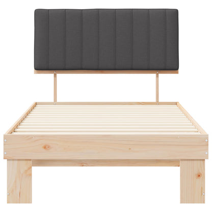 Letto con Testiera Rivestita Grigio scuro 100 x 200 cm | homemem39