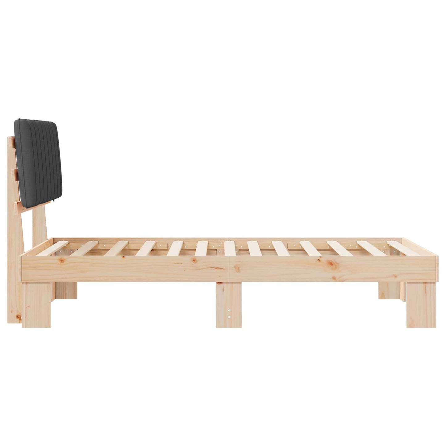 Letto con Testiera Rivestita Grigio scuro 100 x 200 cm | homemem39