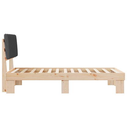 Letto con Testiera Rivestita Grigio scuro 100 x 200 cm | homemem39