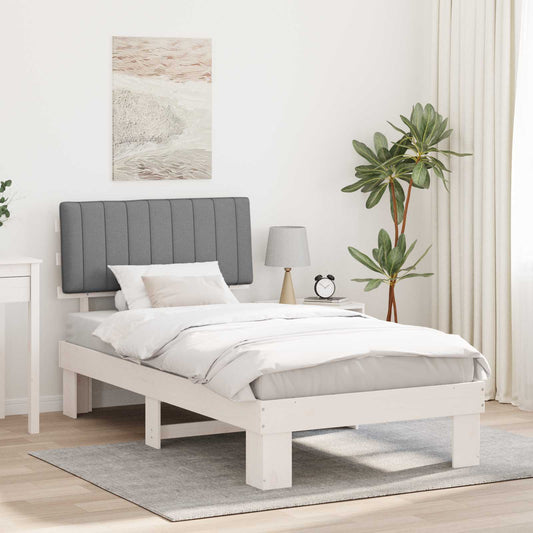 Letto con Testiera Rivestita Grigio chiaro 100 x 200 cm | homemem39
