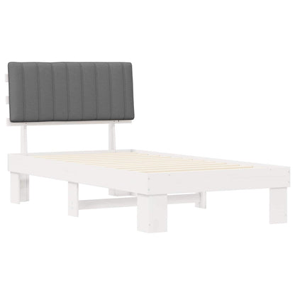 Letto con Testiera Rivestita Grigio chiaro 100 x 200 cm | homemem39