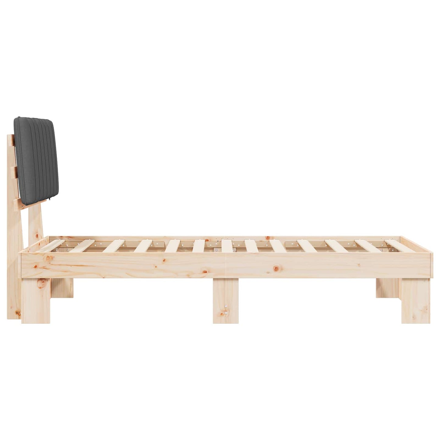 Letto con Testiera Rivestita Grigio scuro 90 x 200 cm | homemem39