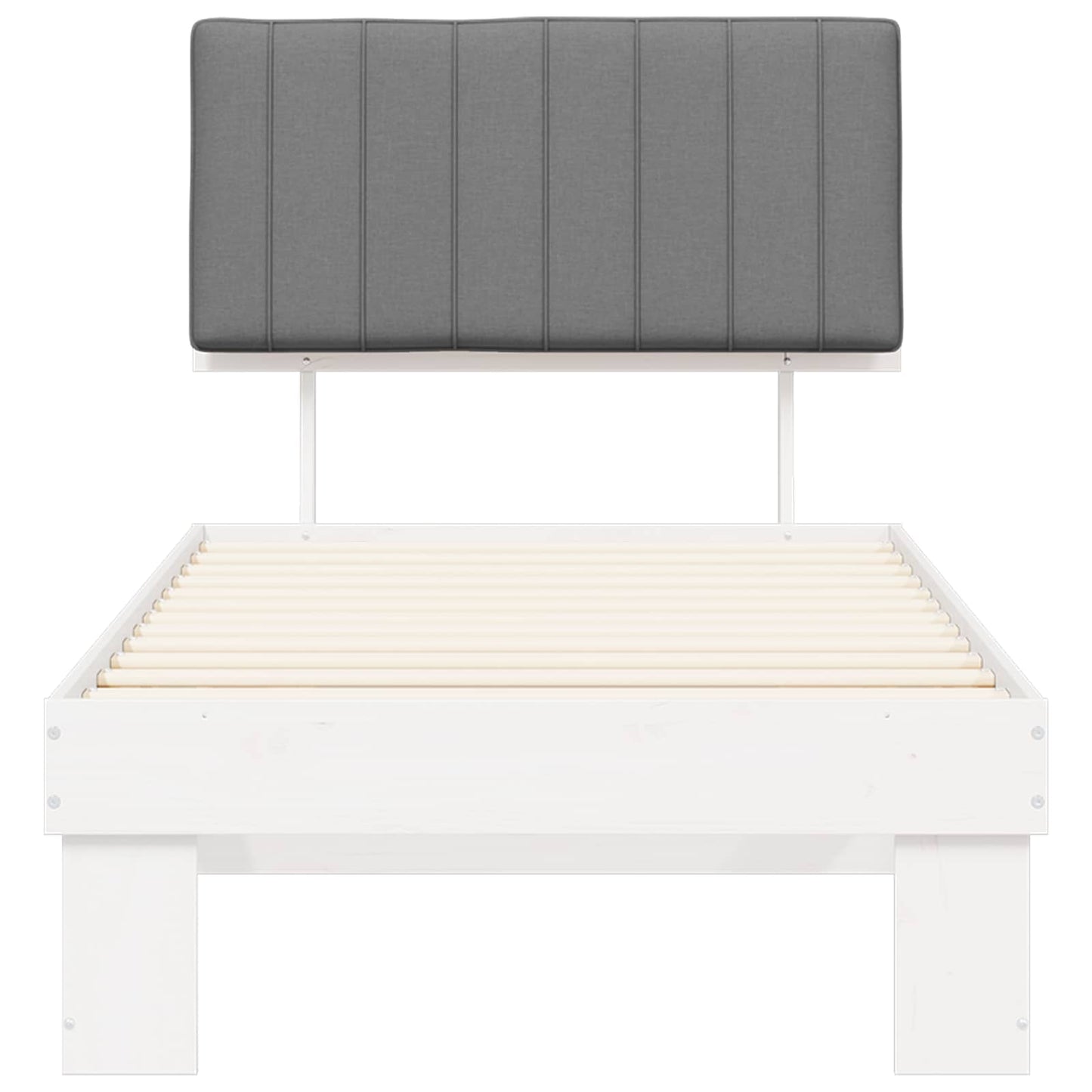 Letto con Testiera Rivestita Grigio chiaro 90 x 200 cm | homemem39