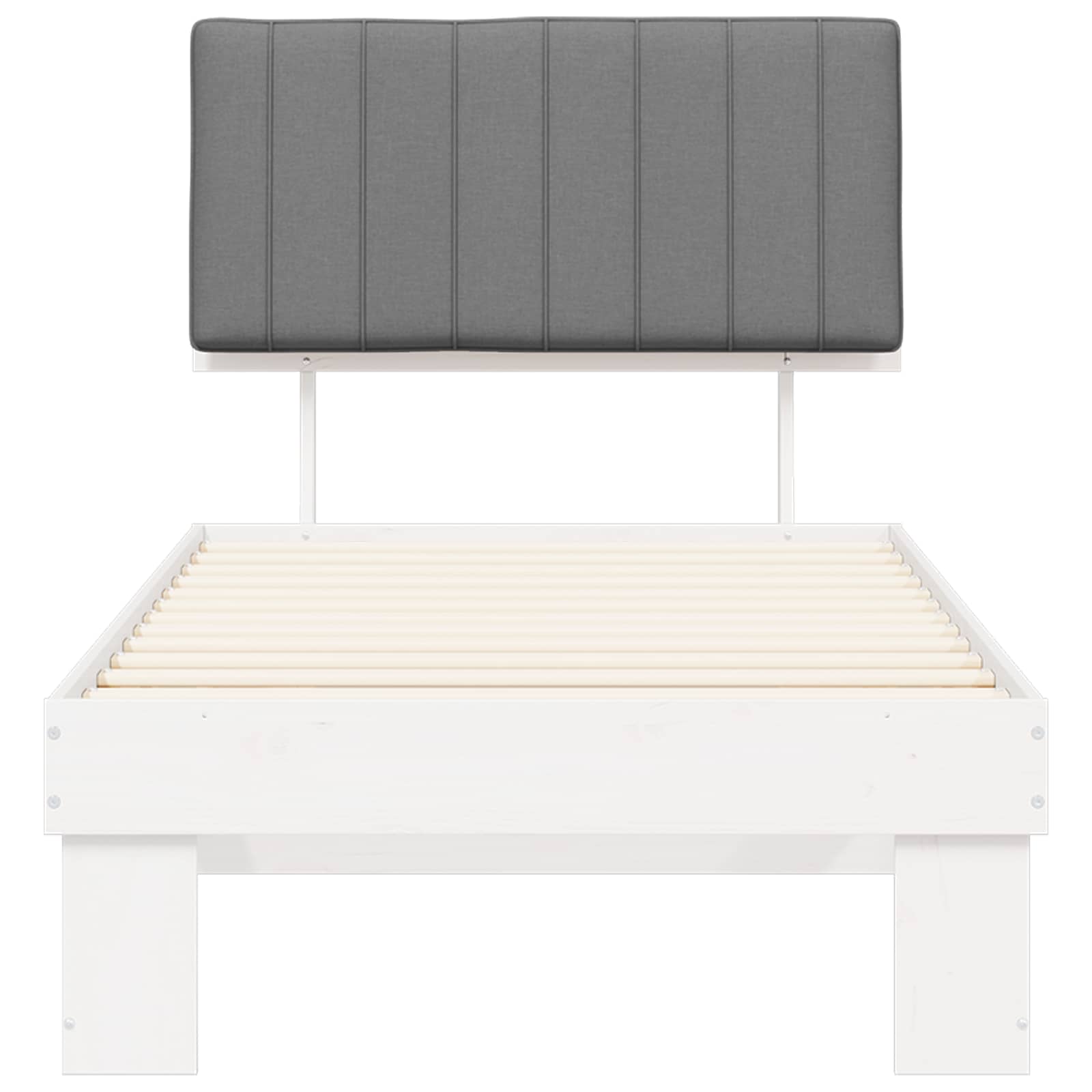 Letto con Testiera Rivestita Grigio chiaro 90 x 200 cm | homemem39