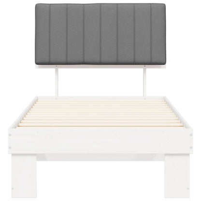 Letto con Testiera Rivestita Grigio chiaro 90 x 200 cm | homemem39