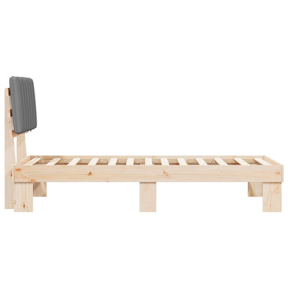 Letto con Testiera Rivestita Grigio chiaro 80 x 200 cm | homemem39