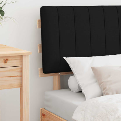 Letto con Testiera Rivestita Nero 80 x 200 cm Pino massello | homemem39