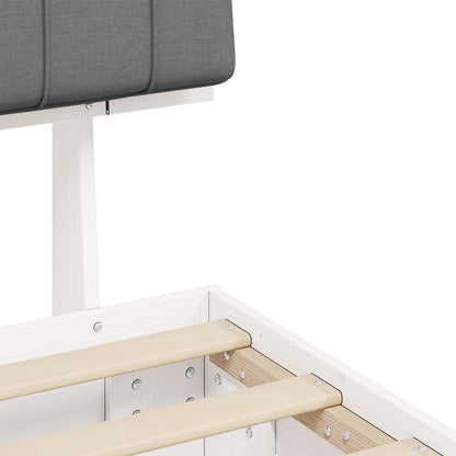 Letto con Testiera Rivestita Grigio chiaro 80 x 200 cm | homemem39