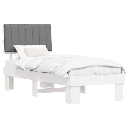 Letto con Testiera Rivestita Grigio chiaro 80 x 200 cm | homemem39