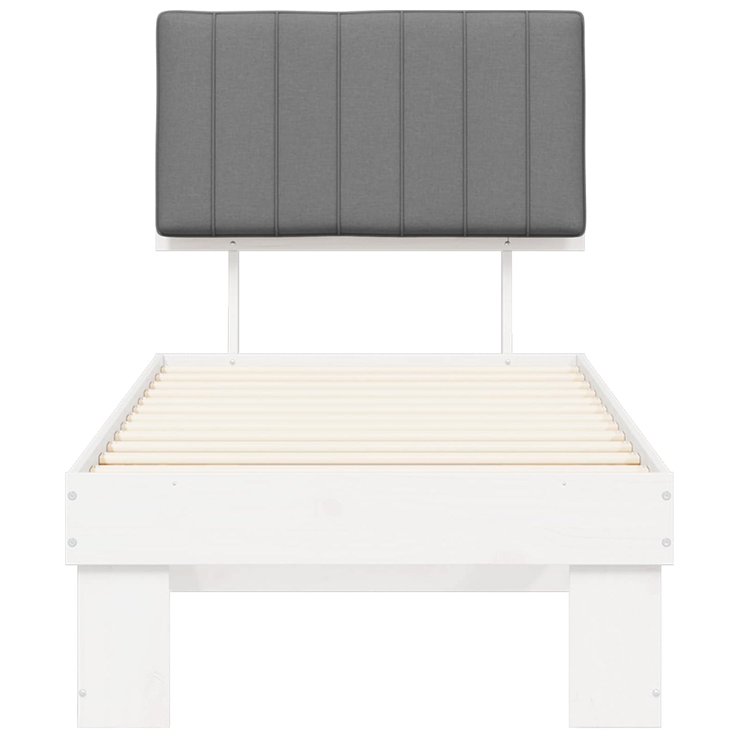 Letto con Testiera Rivestita Grigio chiaro 80 x 200 cm | homemem39