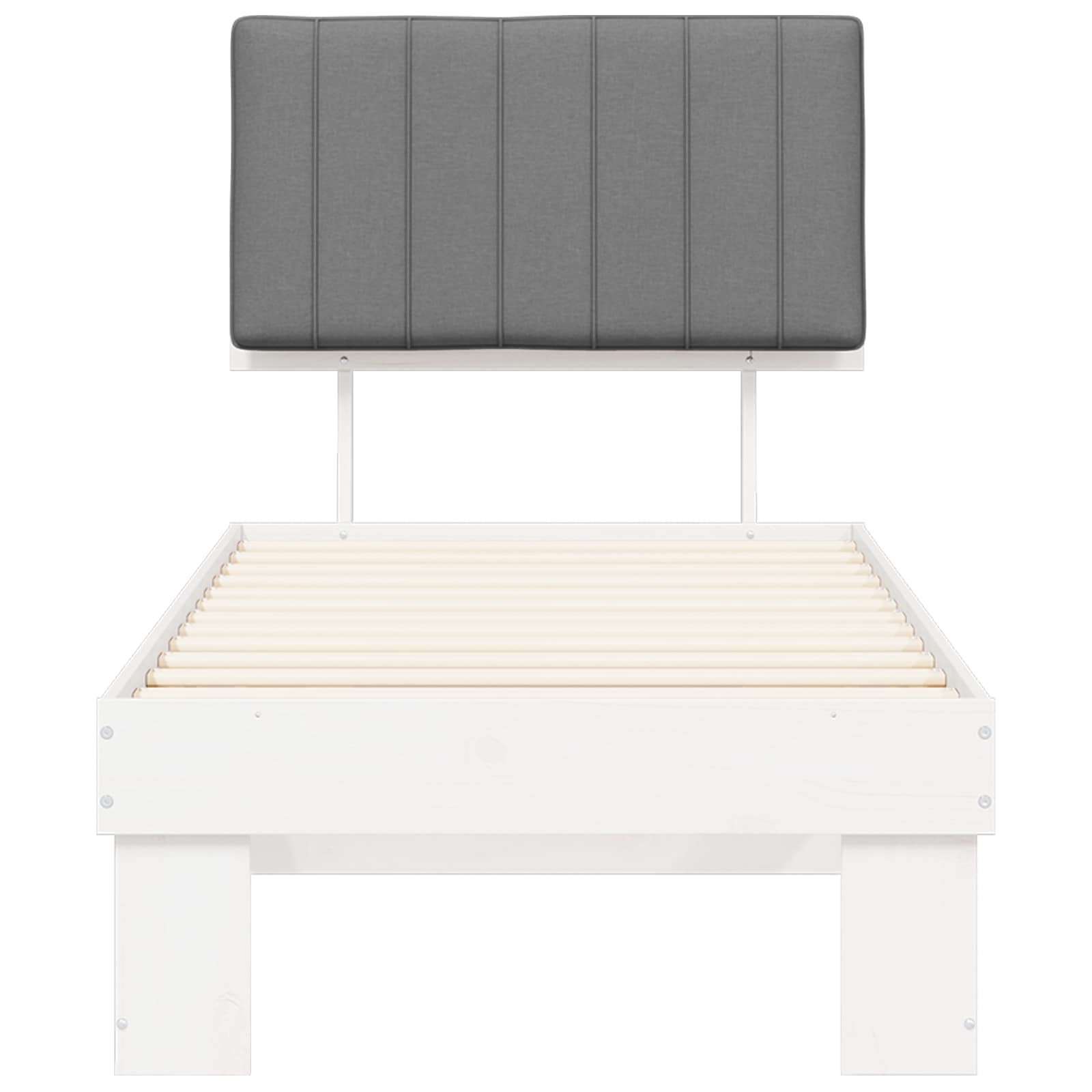 Letto con Testiera Rivestita Grigio chiaro 80 x 200 cm | homemem39