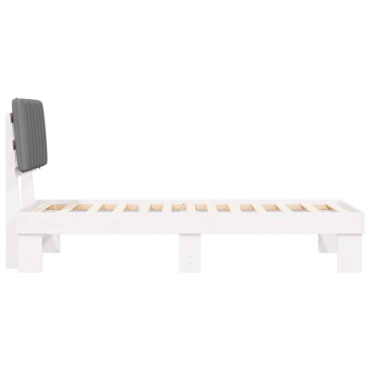 Letto con Testiera Rivestita Grigio chiaro 80 x 200 cm | homemem39
