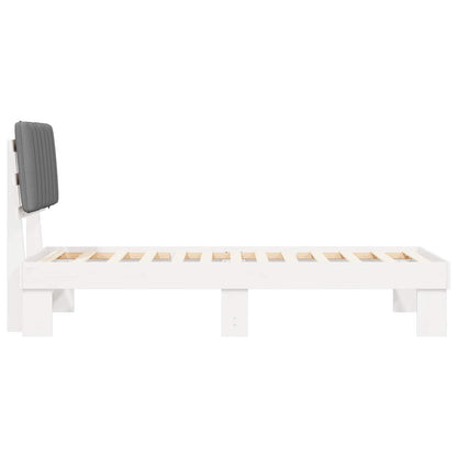 Letto con Testiera Rivestita Grigio chiaro 80 x 200 cm | homemem39