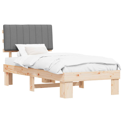 Letto con Testiera Rivestita Grigio chiaro 90 x 190 cm | homemem39