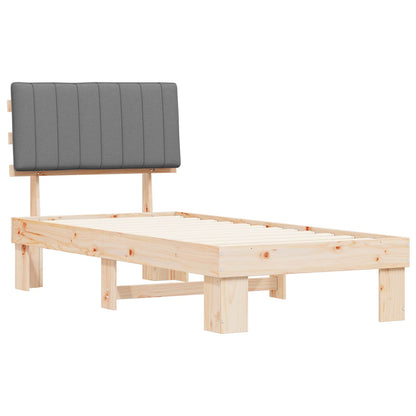 Letto con Testiera Rivestita Grigio chiaro 90 x 190 cm | homemem39