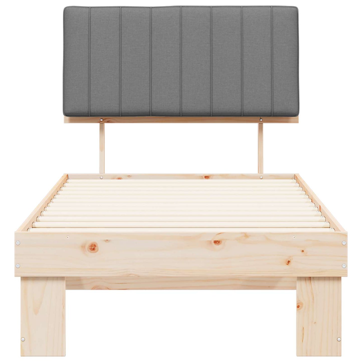 Letto con Testiera Rivestita Grigio chiaro 90 x 190 cm | homemem39