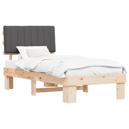 Letto con Testiera Rivestita Grigio scuro 90 x 190 cm | homemem39