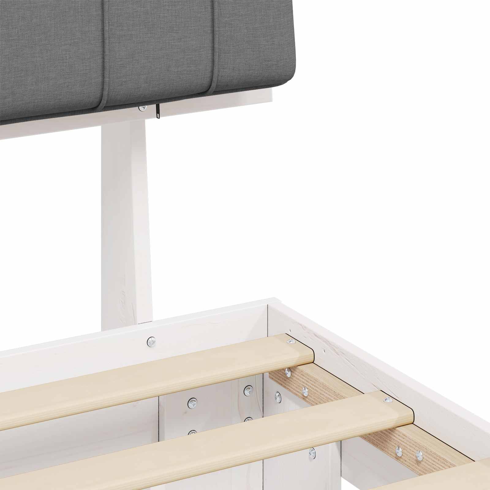 Letto con Testiera Rivestita Grigio chiaro 90 x 190 cm | homemem39