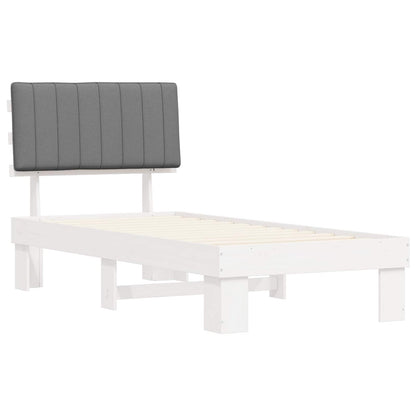 Letto con Testiera Rivestita Grigio chiaro 90 x 190 cm | homemem39