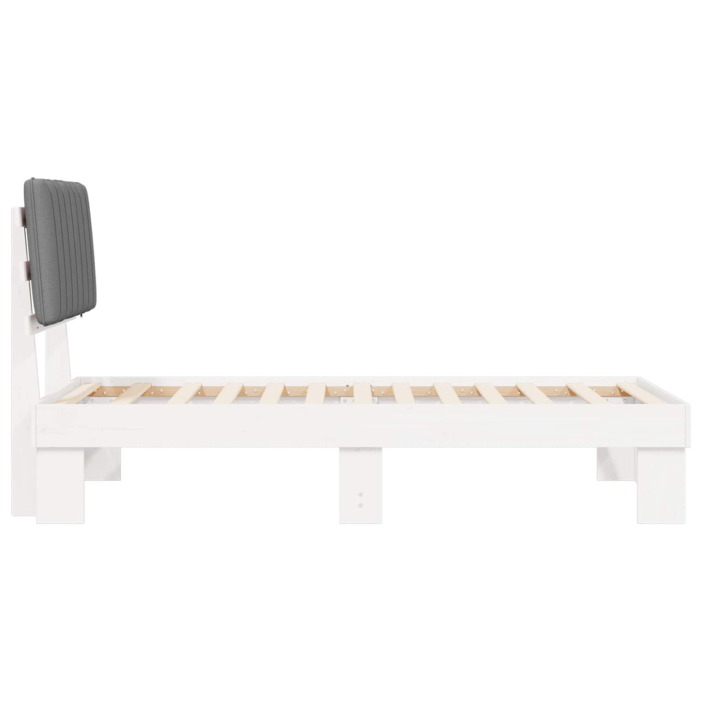 Letto con Testiera Rivestita Grigio chiaro 90 x 190 cm | homemem39