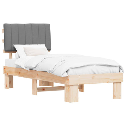 Letto con Testiera Rivestita Grigio chiaro 75 x 190 cm | homemem39