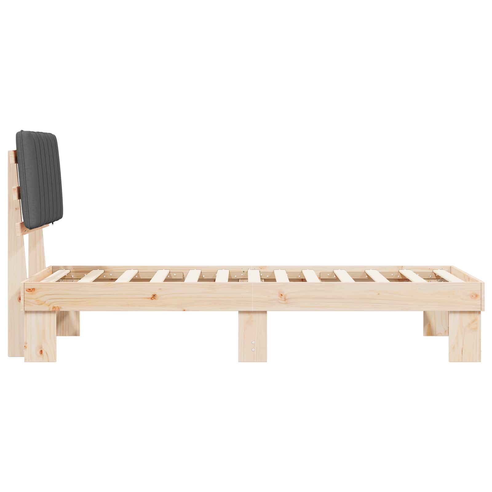 Letto con Testiera Rivestita Grigio scuro 75 x 190 cm | homemem39