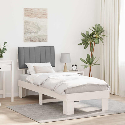 Letto con Testiera Rivestita Grigio chiaro 75 x 190 cm | homemem39