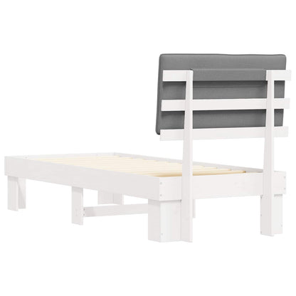 Letto con Testiera Rivestita Grigio chiaro 75 x 190 cm | homemem39