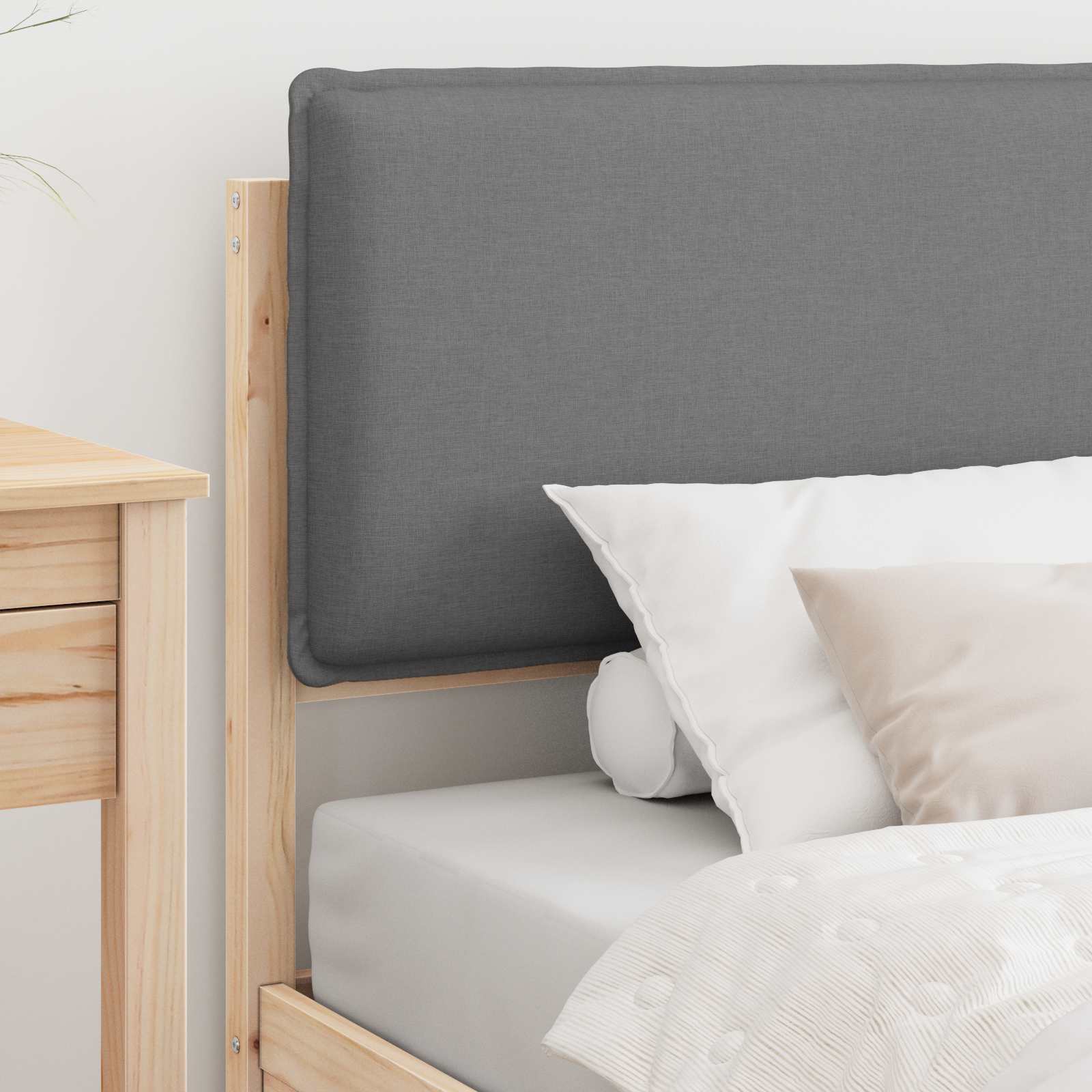 Letto con Testiera Rivestita Grigio chiaro 100 x 200 cm | homemem39