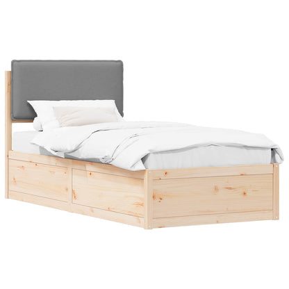 Letto con Testiera Rivestita Grigio chiaro 100 x 200 cm | homemem39