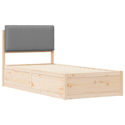 Letto con Testiera Rivestita Grigio chiaro 100 x 200 cm | homemem39