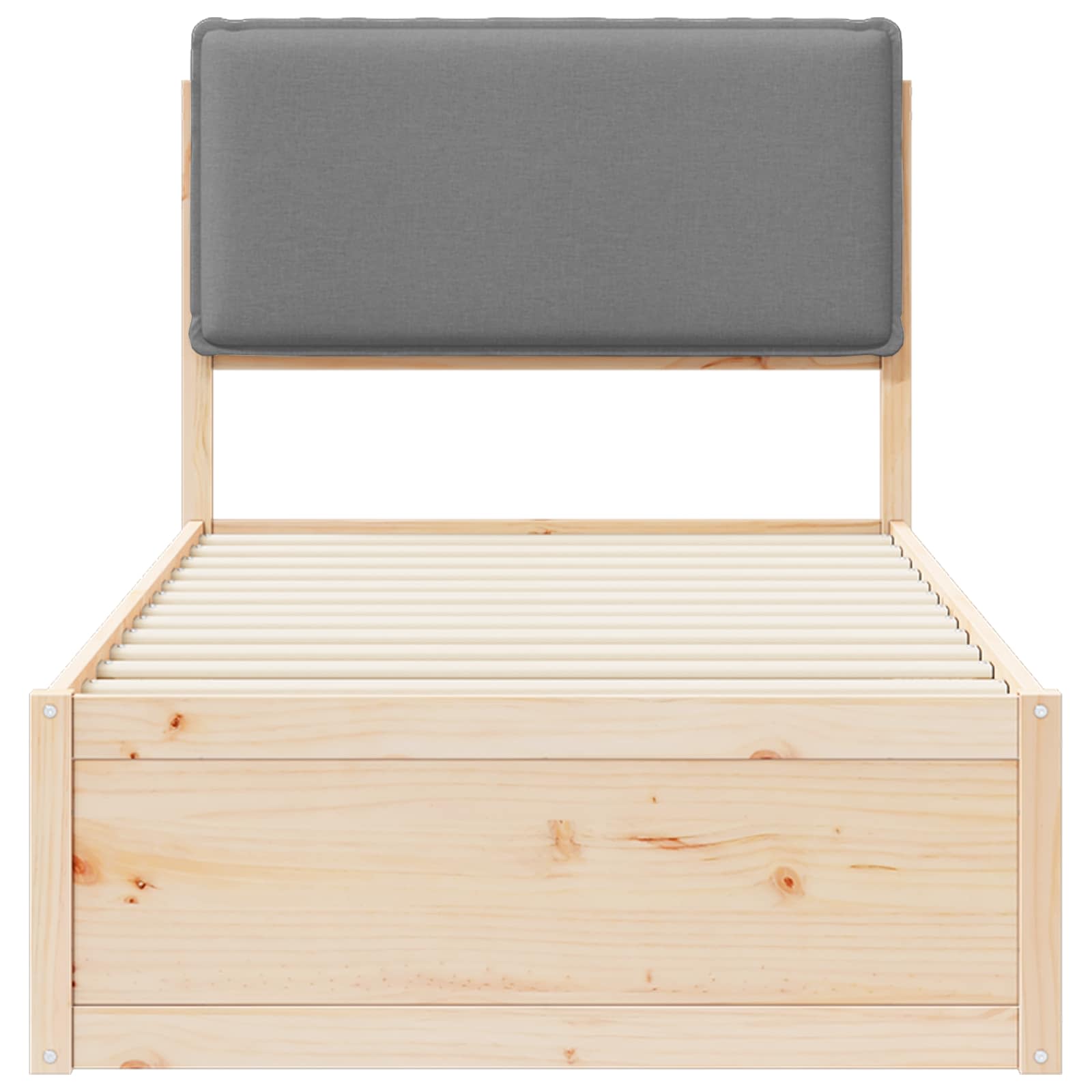 Letto con Testiera Rivestita Grigio chiaro 100 x 200 cm | homemem39
