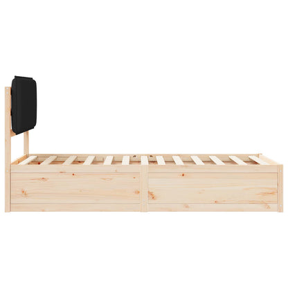 Letto con Testiera Rivestita Nero 100 x 200 cm Pino massello | homemem39