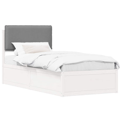 Letto con Testiera Rivestita Grigio chiaro 100 x 200 cm | homemem39
