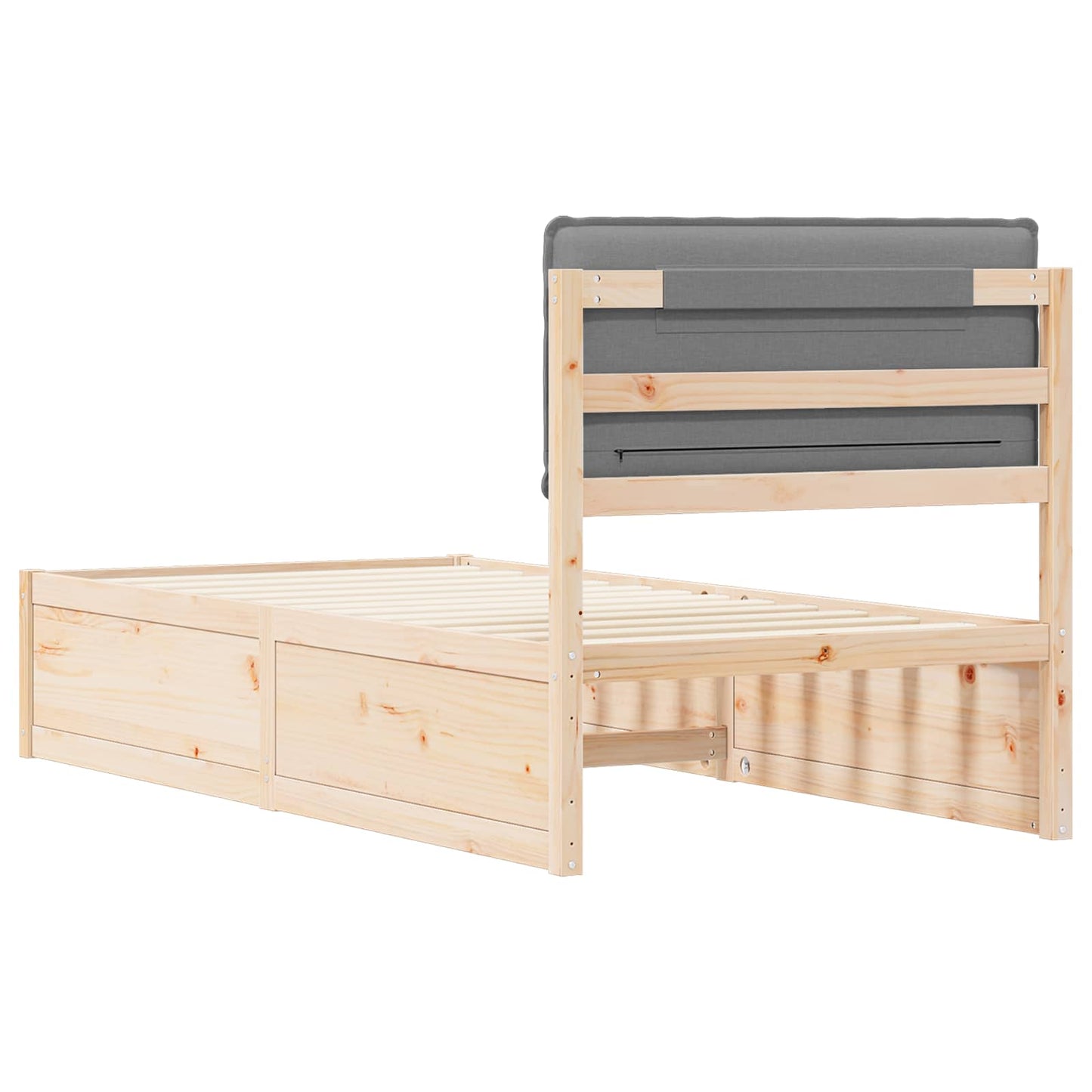 Letto con Testiera Rivestita Grigio chiaro 90 x 200 cm | homemem39