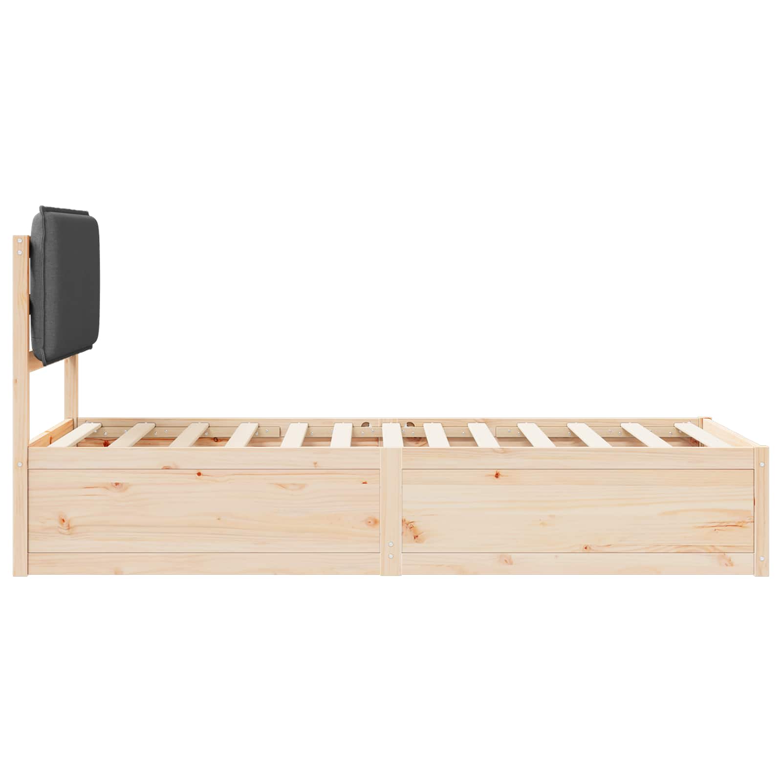 Letto con Testiera Rivestita Grigio scuro 90 x 200 cm | homemem39