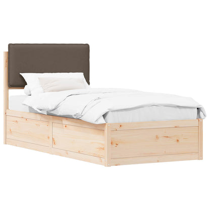 Letto con Testiera Rivestita Talpa 90 x 200 cm Pino massello