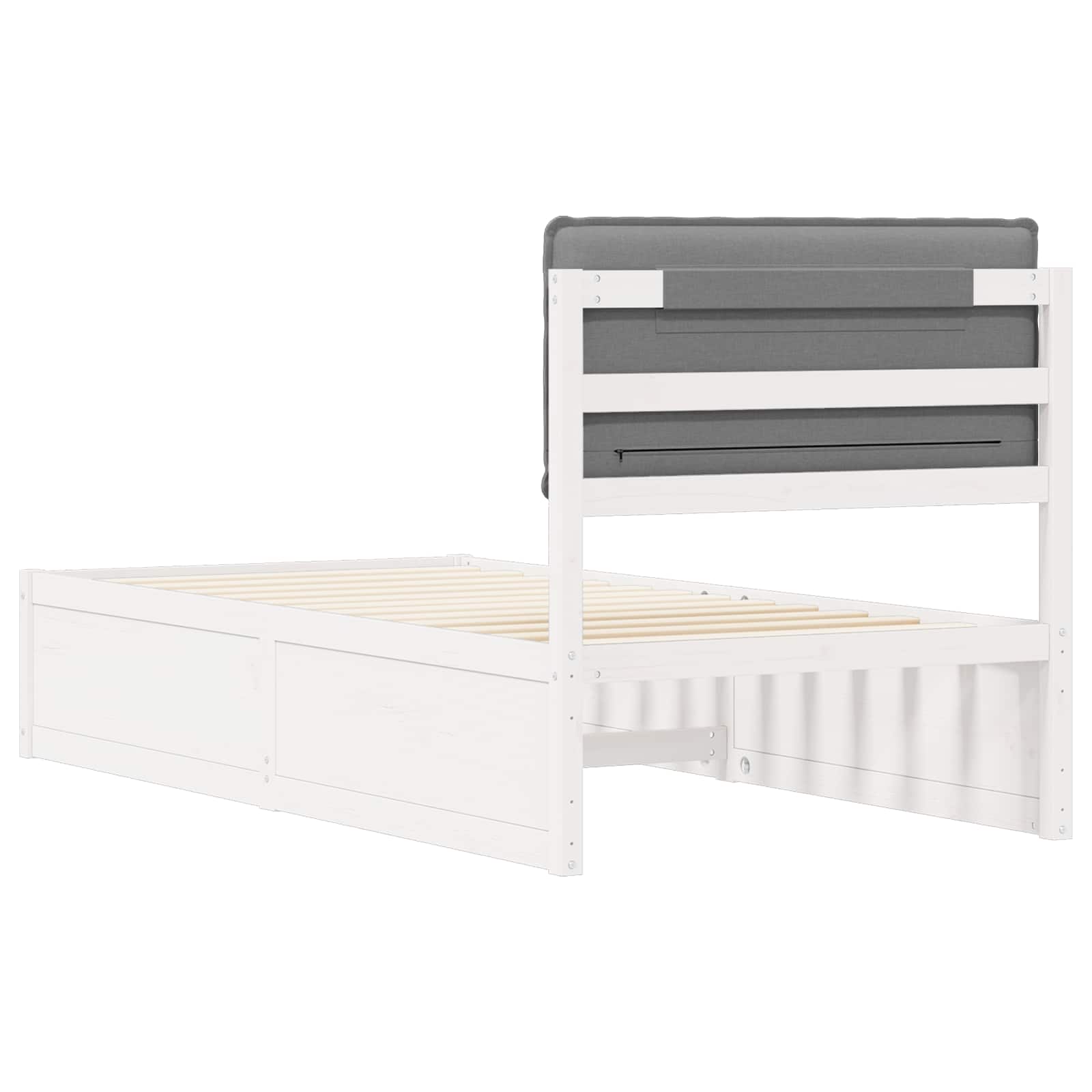 Letto con Testiera Rivestita Grigio chiaro 90 x 200 cm | homemem39