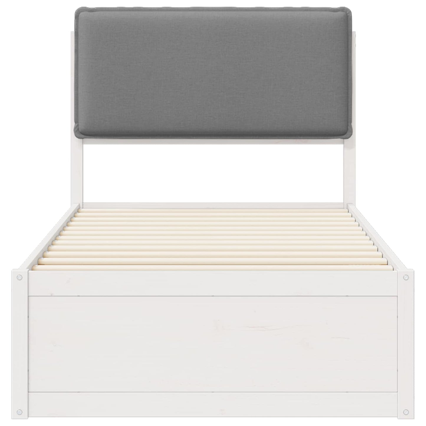 Letto con Testiera Rivestita Grigio chiaro 90 x 200 cm | homemem39
