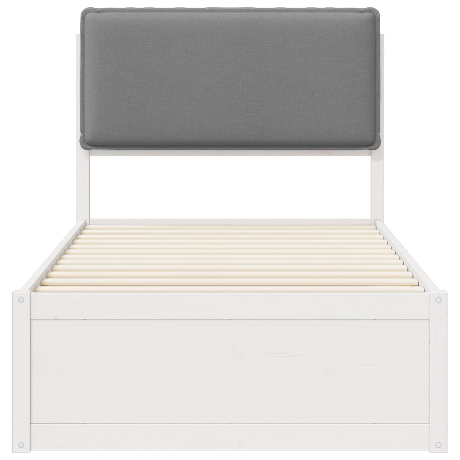 Letto con Testiera Rivestita Grigio chiaro 90 x 200 cm | homemem39