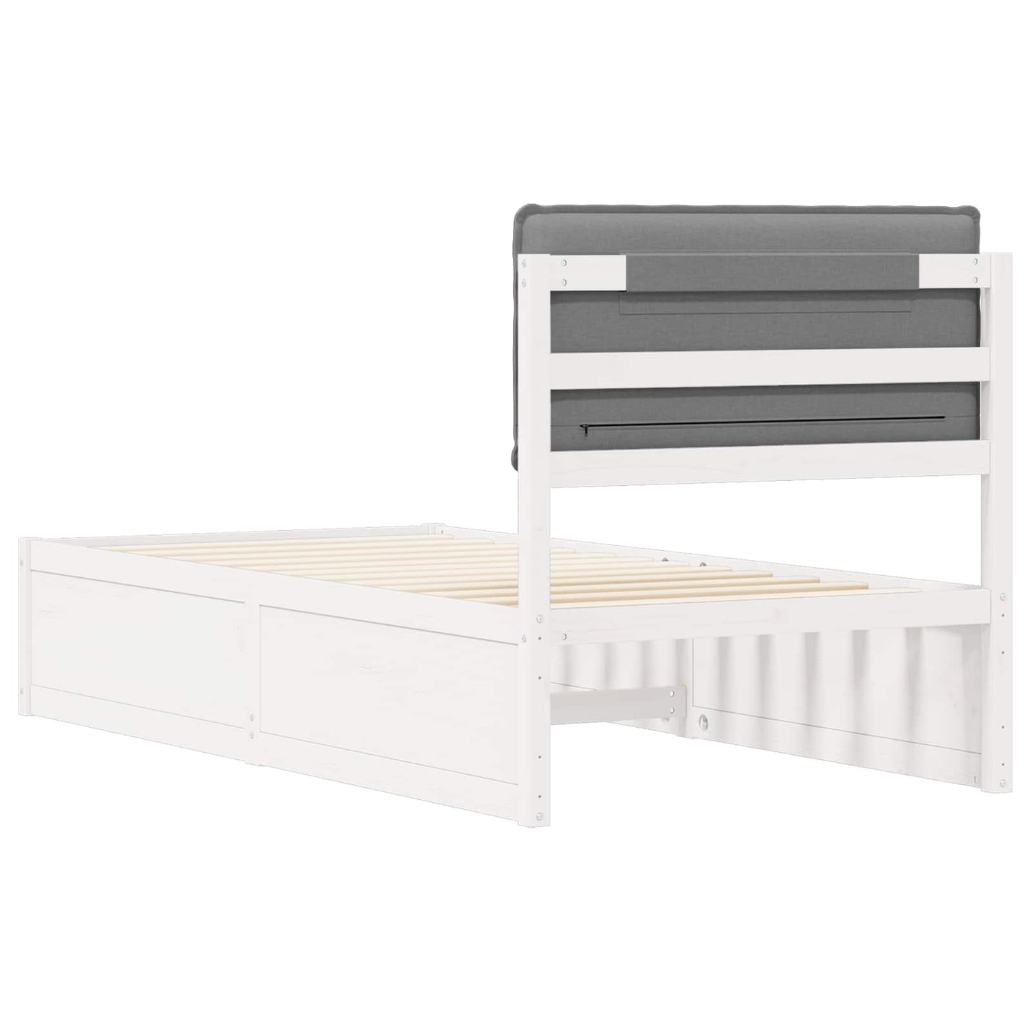 Letto con Testiera Rivestita Grigio chiaro 80 x 200 cm | homemem39