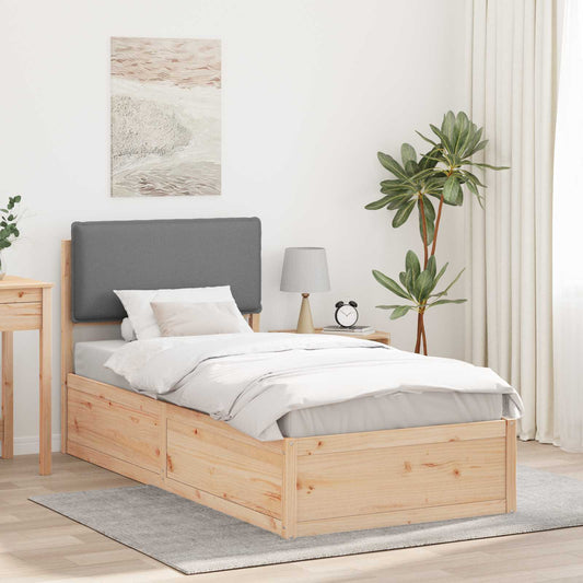 Letto con Testiera Rivestita Grigio chiaro 90 x 190 cm | homemem39