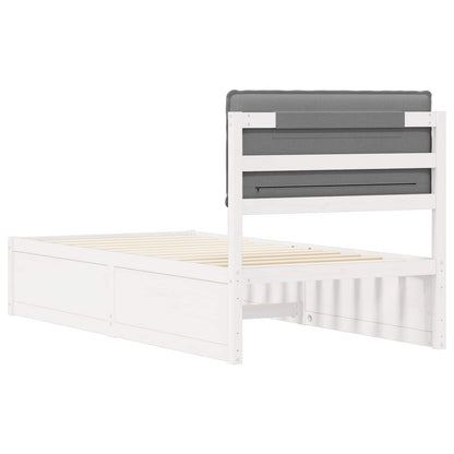 Letto con Testiera Rivestita Grigio chiaro 90 x 190 cm | homemem39