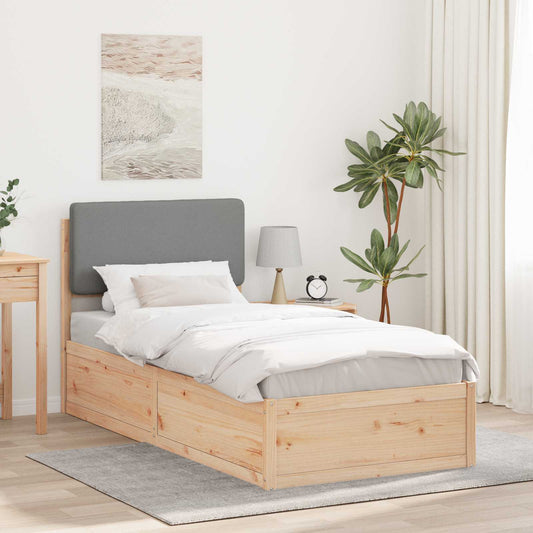 Letto con Testiera Rivestita Grigio chiaro 100 x 200 cm | homemem39