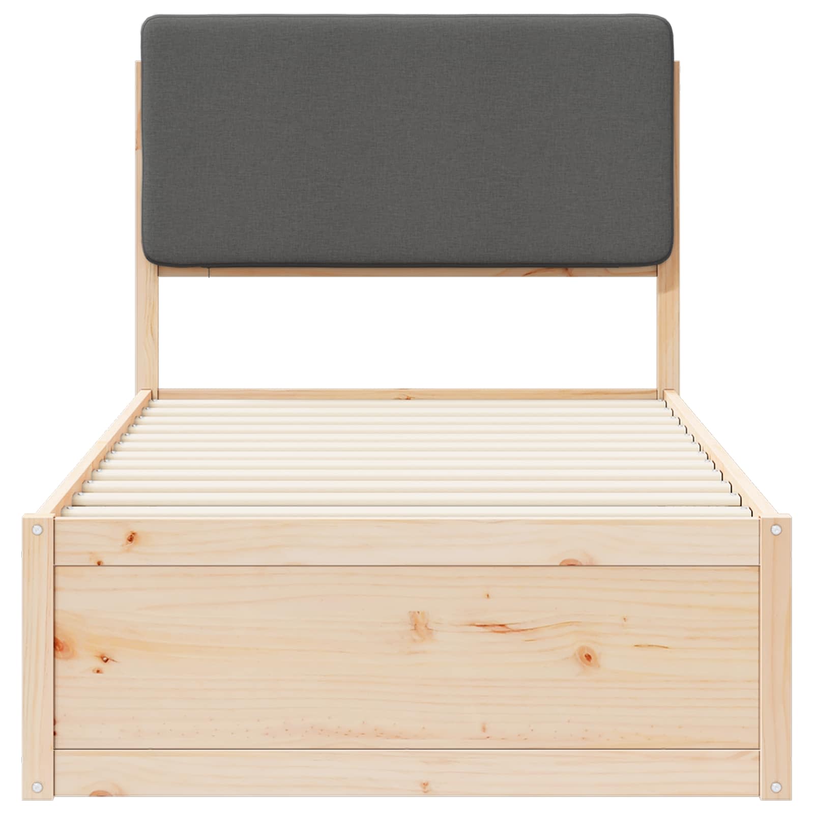 Letto con Testiera Rivestita Grigio scuro 100 x 200 cm | homemem39