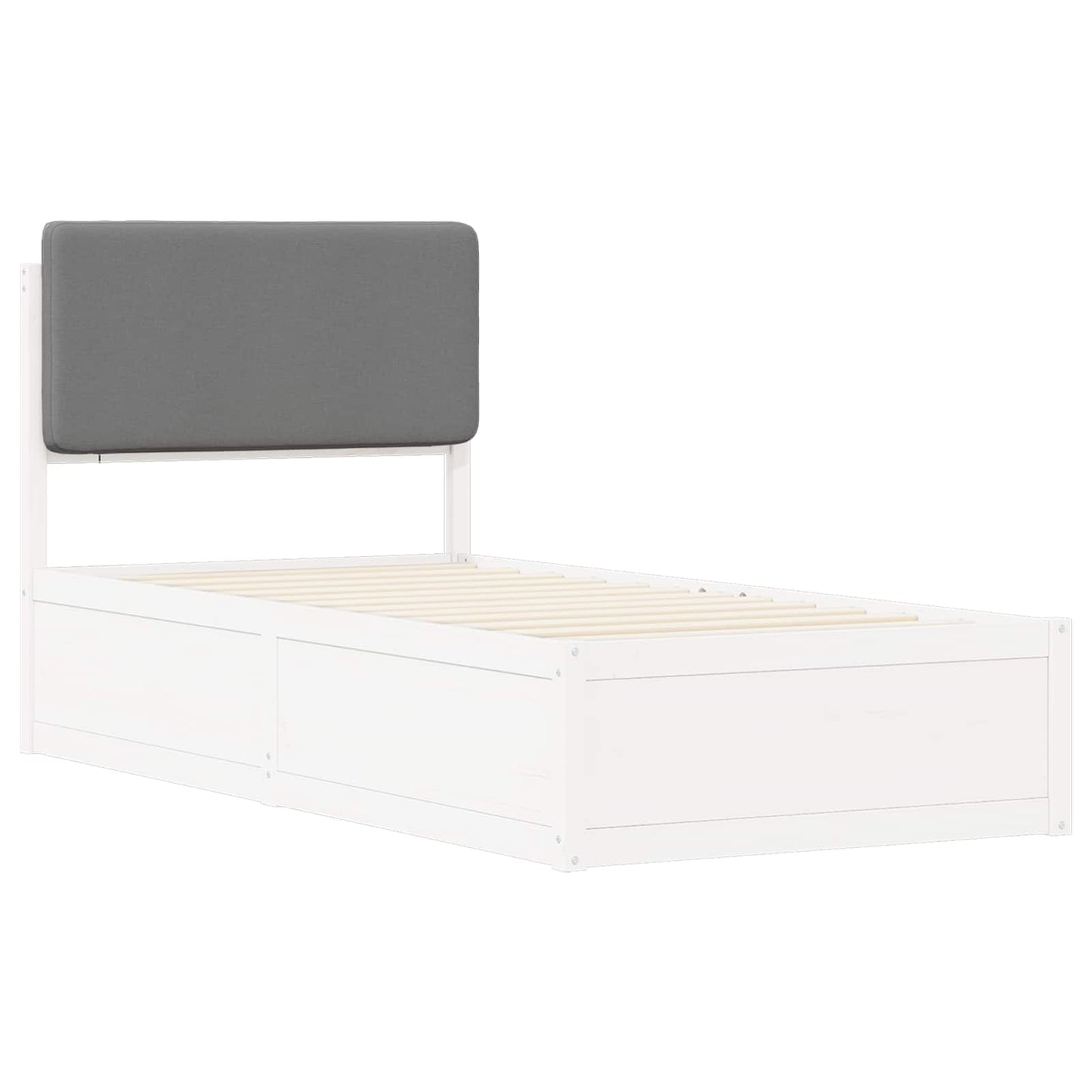 Letto con Testiera Rivestita Grigio chiaro 80 x 200 cm | homemem39