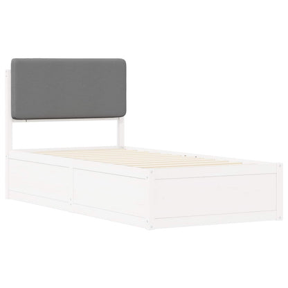 Letto con Testiera Rivestita Grigio chiaro 80 x 200 cm | homemem39