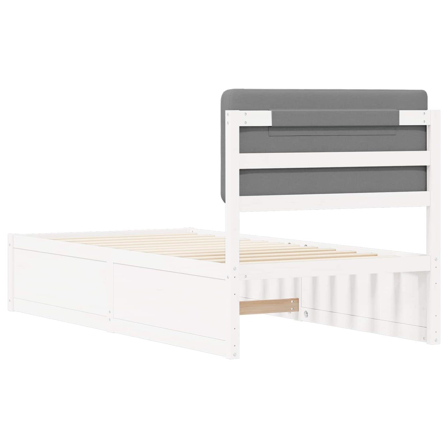 Letto con Testiera Rivestita Grigio chiaro 80 x 200 cm | homemem39