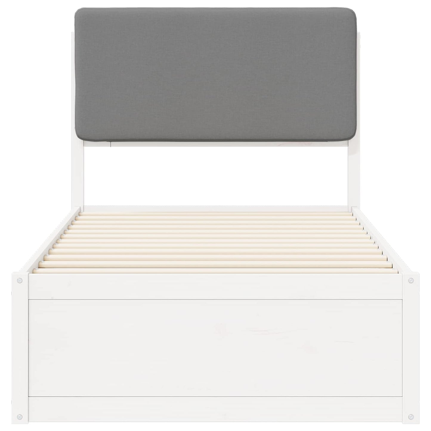 Letto con Testiera Rivestita Grigio chiaro 80 x 200 cm | homemem39