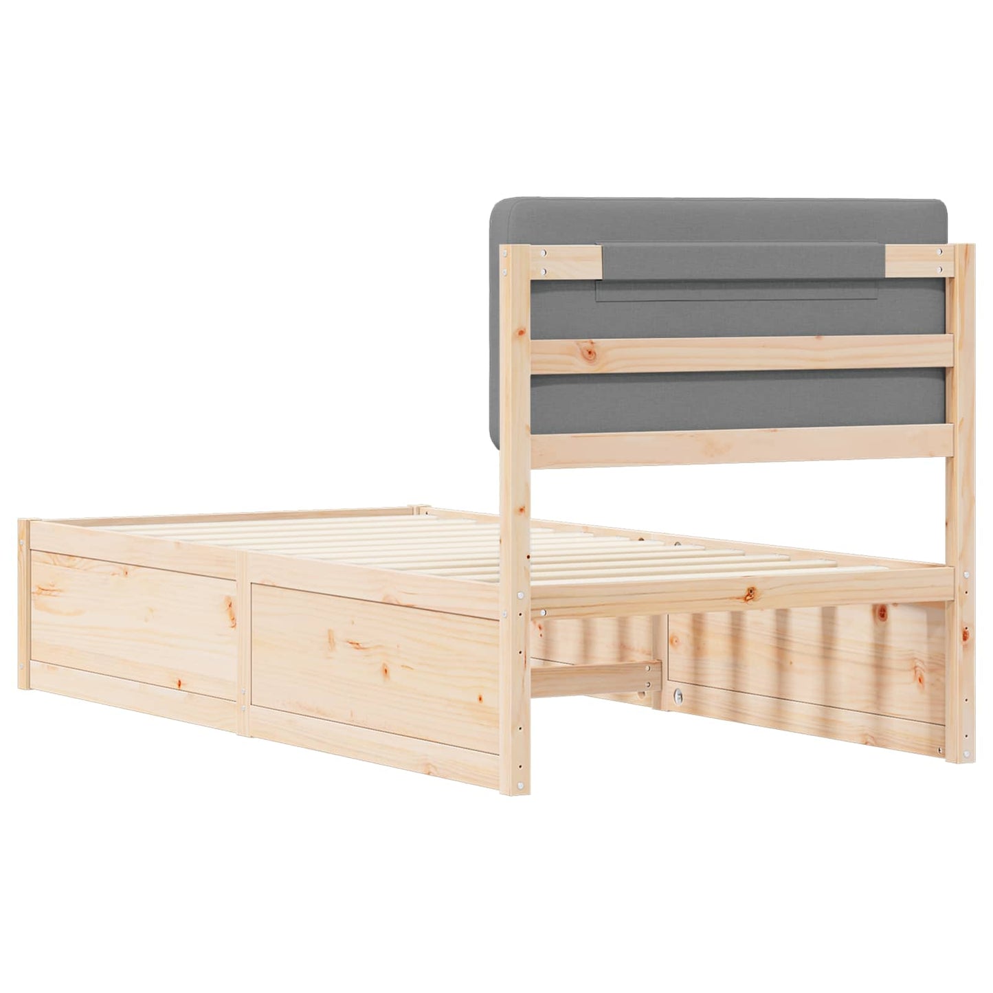 Letto con Testiera Rivestita Grigio chiaro 90 x 190 cm | homemem39